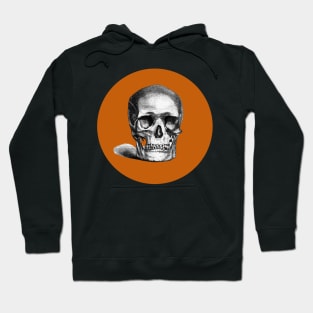 Halloween Skull in Black and Orange Hoodie